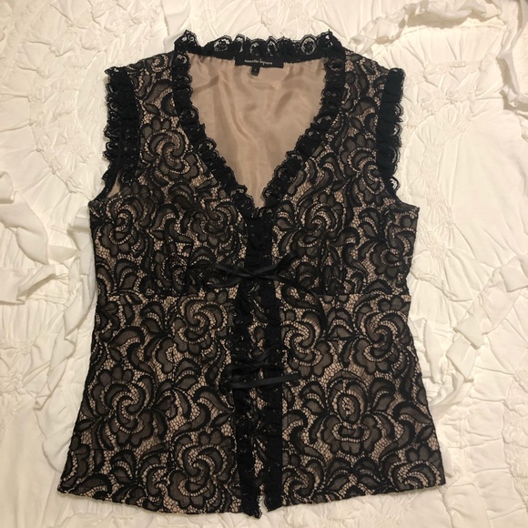Nanette Lepore Black Lace Top - Picture 2 of 6